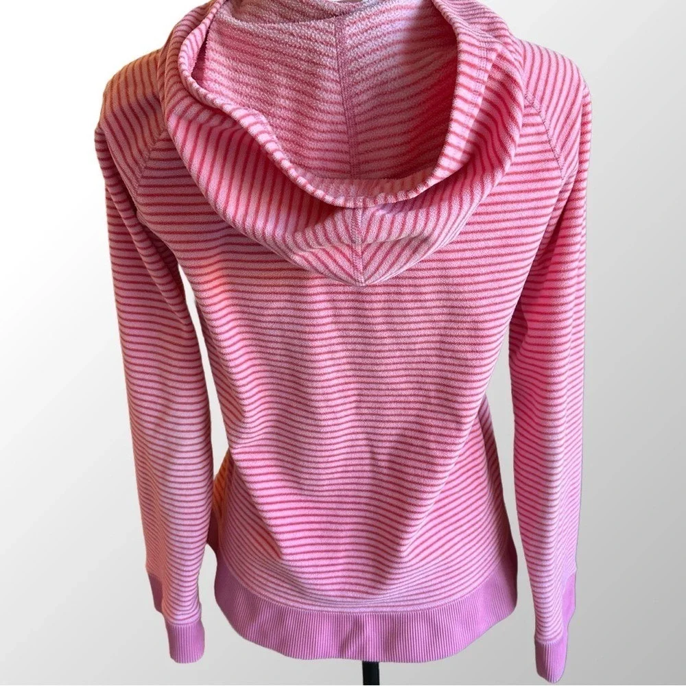 The North Face Pink Candy Stripe Full Zip Up Hoodie Jacket in‎ Girl's Large (16)